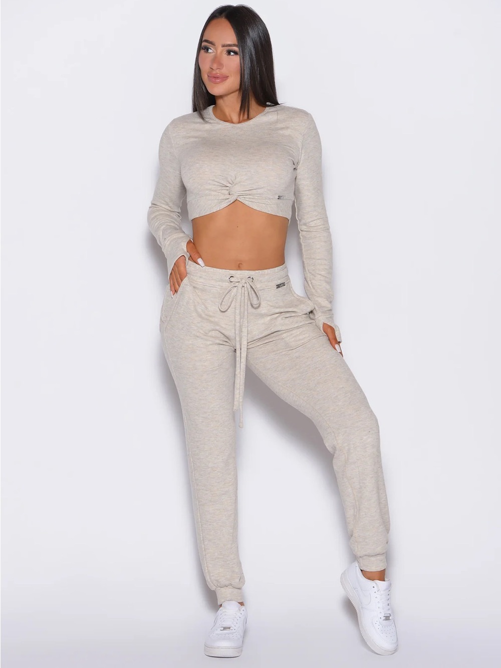 Bombshell Sportswear Beige Track Pants Joggers